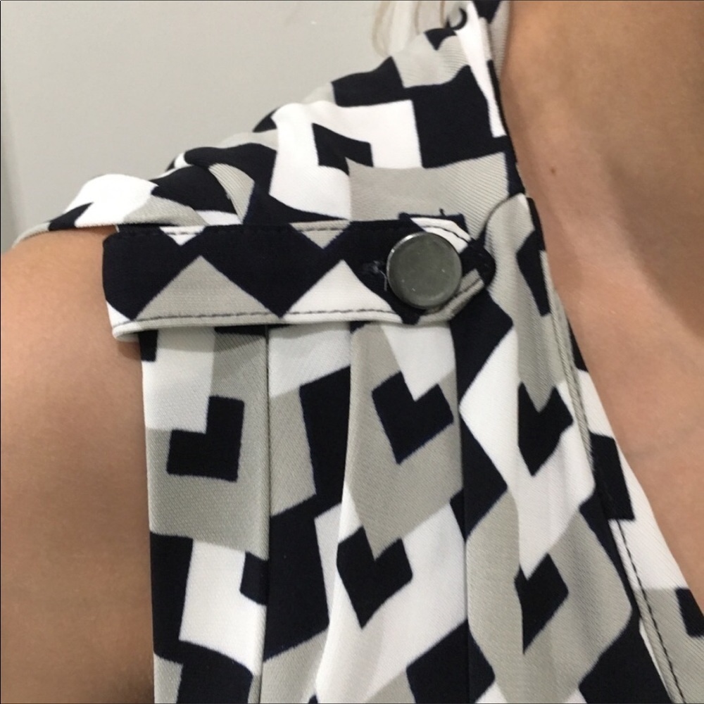Banana Republic wrap dress chain design black white gray size xs - Picture 4 of 9